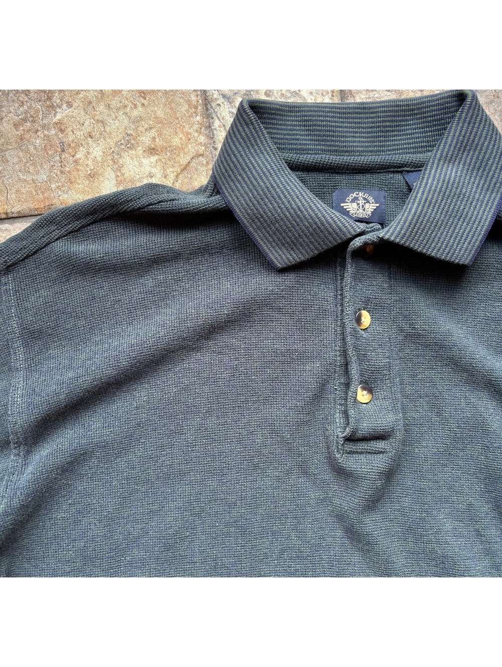 VINTAGE 90s DOCKERS LONG SLEEVE POLO Size M - Picture 5 of 8
